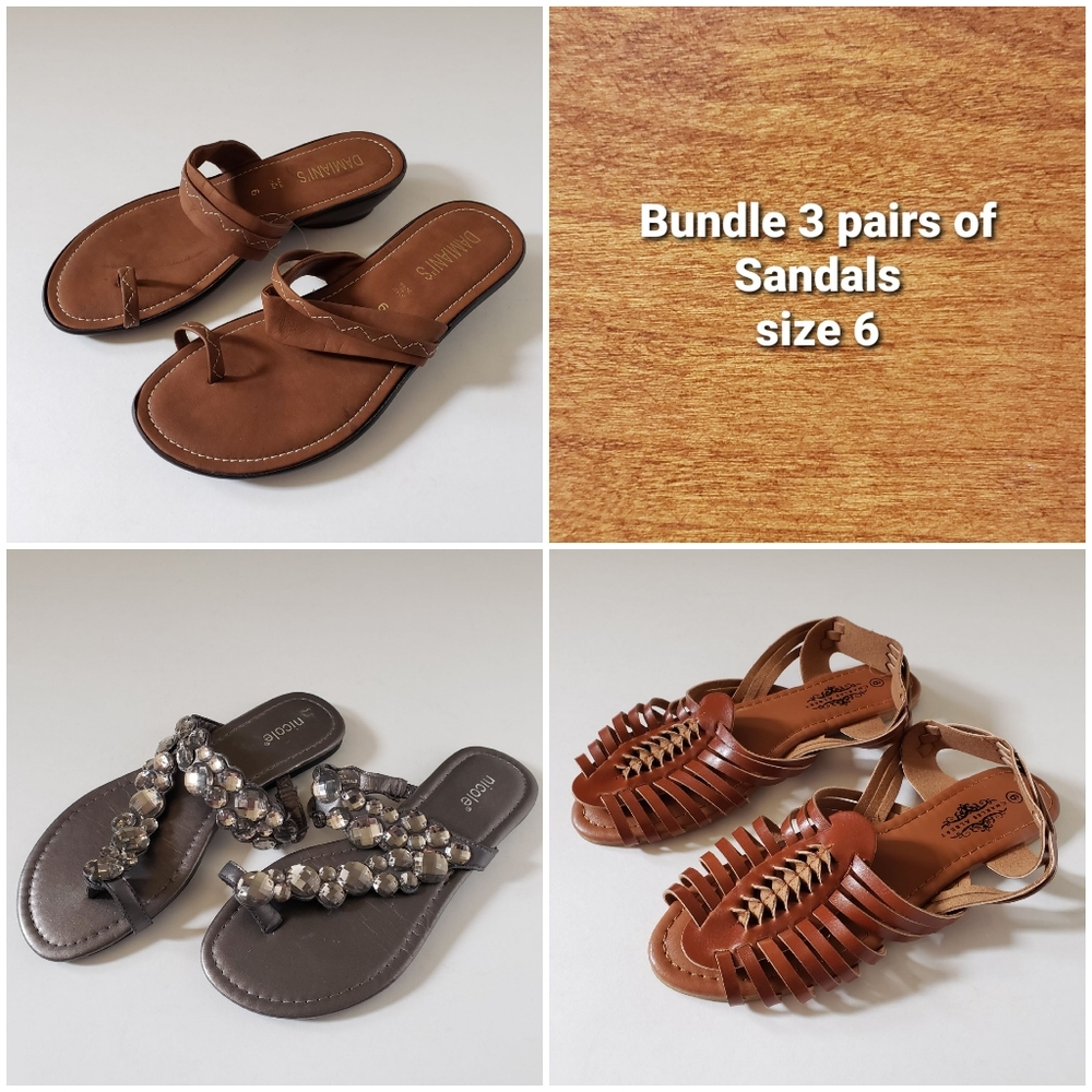 NWOT Nicole Sandals size 6 Shiny! - Picture 6 of 6